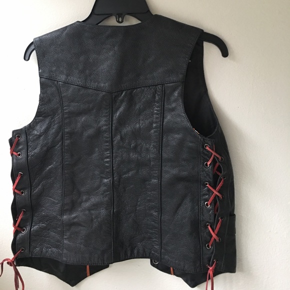 CUSTOM BILT Highway 1 moto leather black vest szS - Picture 3 of 7